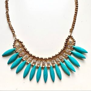 Gold Turquoise Necklace - perfect Coachella piece